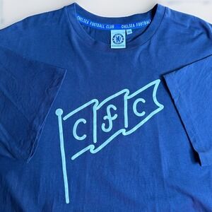 Official Chelsea FC Football Soccer Club Shirt Mens XL Blue CFC Flag Logo